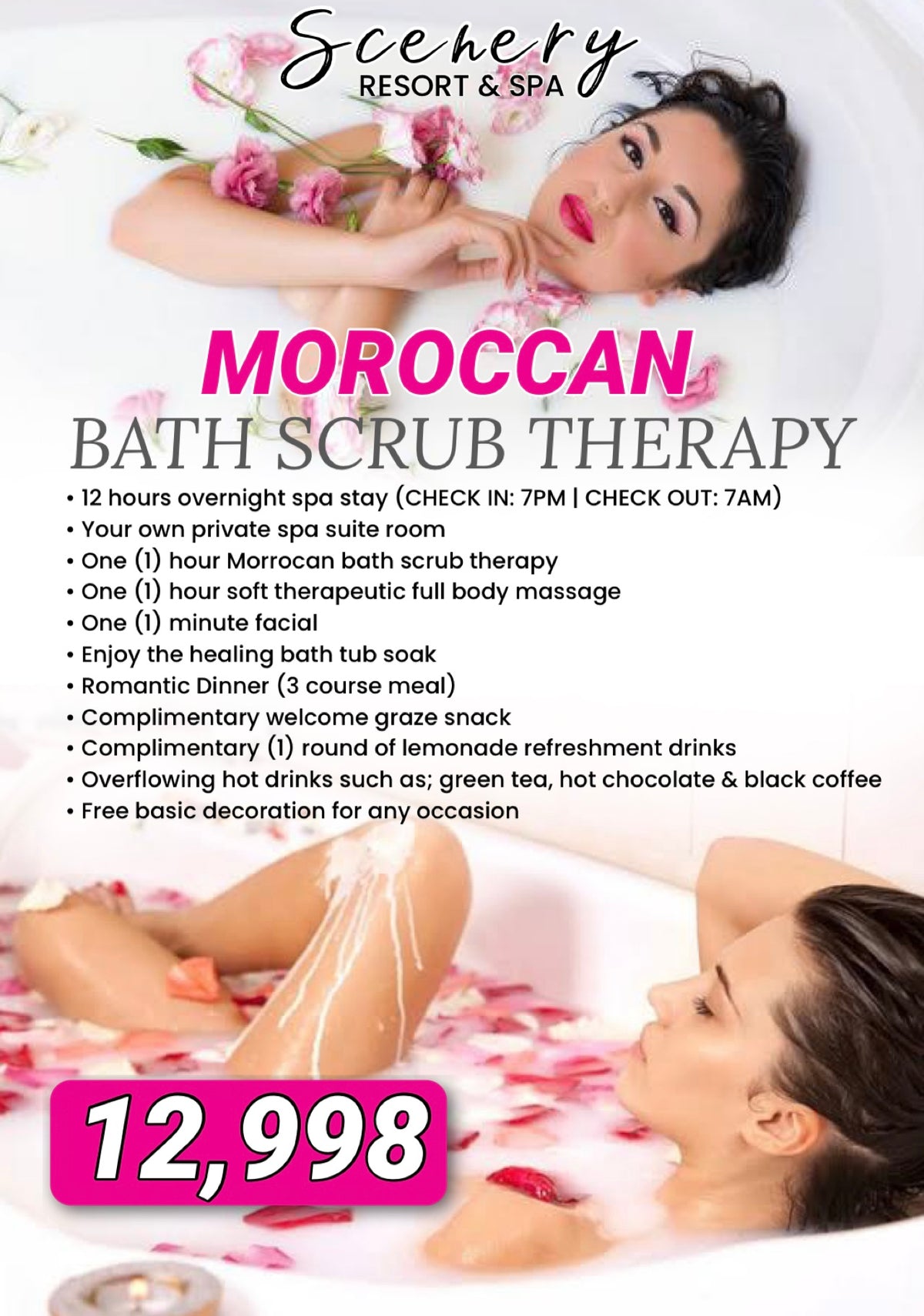 MOROCCAN BATH SCRUB THERAPY (12 HRS OVERNIGHT SPA)