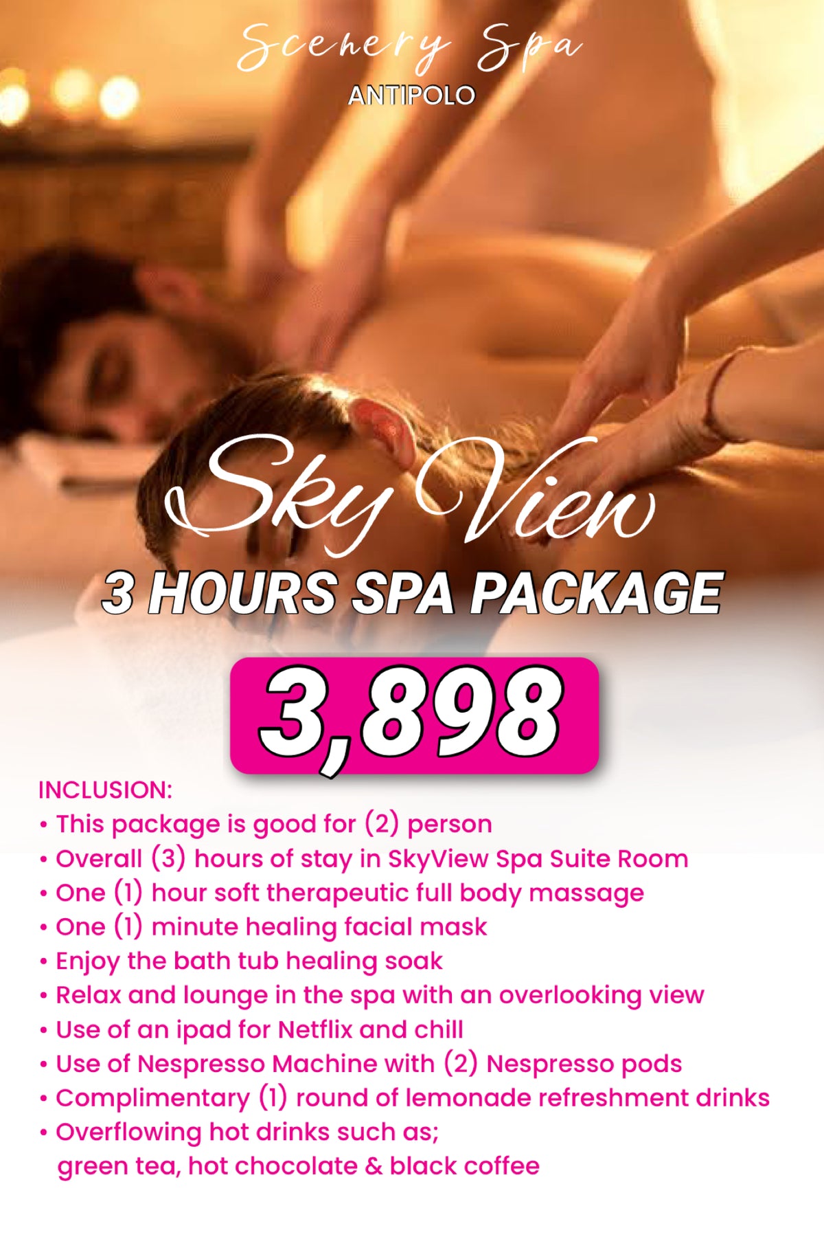 3 HOURS SPA PACKAGE (SKYVIEW SPA SUITE ROOM)