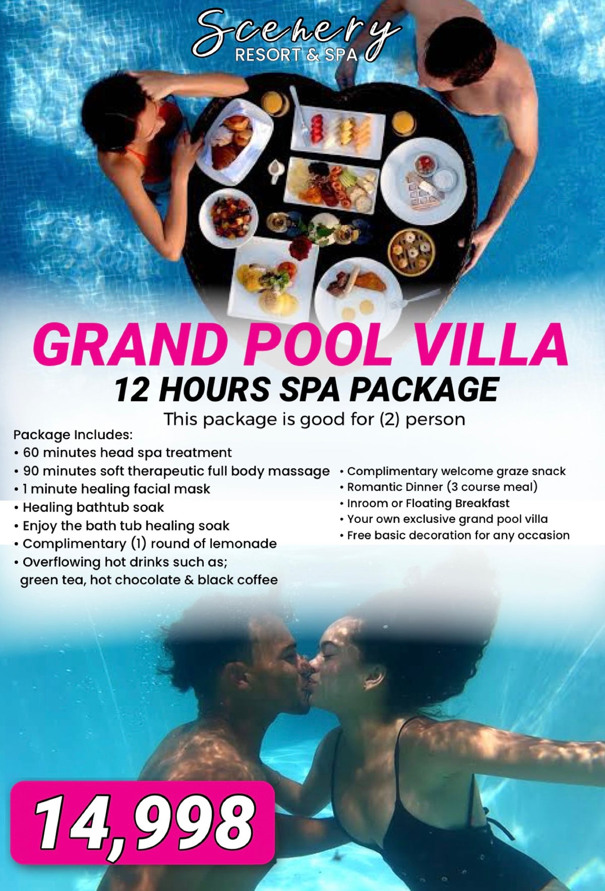 12 HOURS OVERNIGHT SPA PACKAGE (GRAND POOL VILLA)