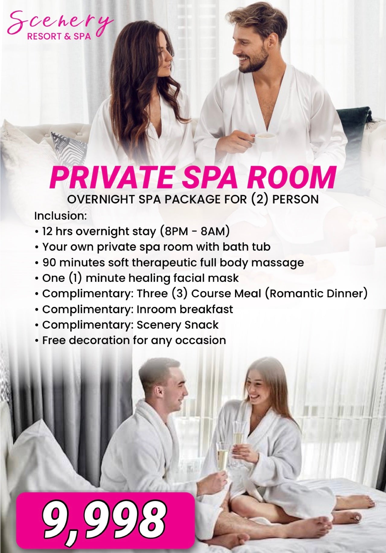 12 HOURS OVERNIGHT SPA PACKAGE (PRIVATE SPA ROOM) – Scenery Spa